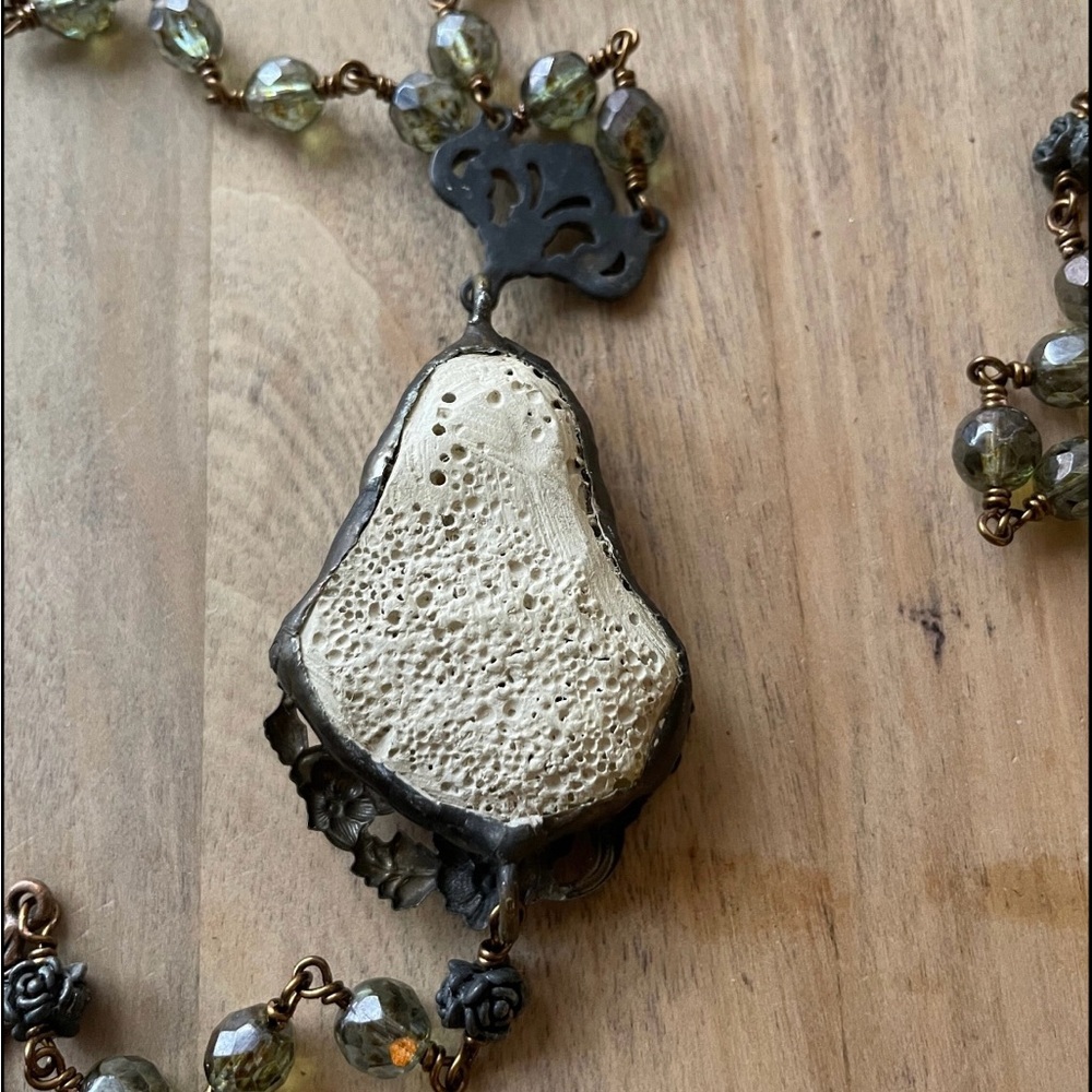 Virgin Mary rosary handmade antique inspired French Brocante - Picture 4 of 13